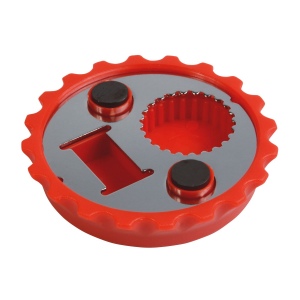 Ouvre-bouteille et dévisse-bouchons en forme de bouchon en ABS et métal avec magnets 20