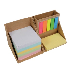 Porte-memo avec feuillets post-it colorés avec  porte-plume 2