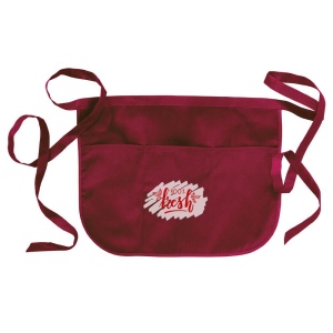 Tablier de bar 20 % coton/80 % polyester (180g/m2), 49x34 cm avec 3 poches frontales 7