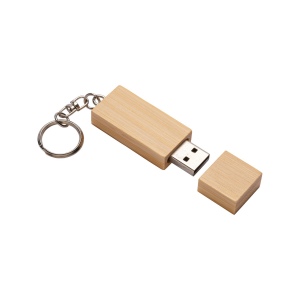 Clé USB 4 Gb en bois avec porte-clés en métal 5