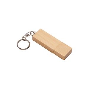 Clé USB 4 Gb en bois avec porte-clés en métal 2