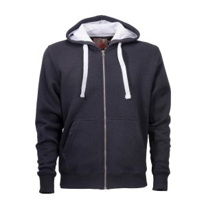 Sweat homme à fermeture éclair 60% coton, 40% polyester 20 g/m2 avec capuche et 2 poches f 3