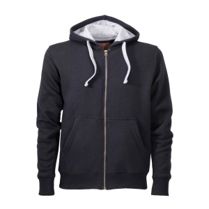 Sweat homme à fermeture éclair 60% coton, 40% polyester 20 g/m2 avec capuche et 2 poches f 4