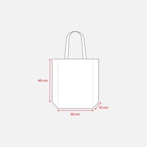 Shopper avec soufflet en TNT laminé 100g7m2 thermosoudé, anses longues 4