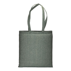Shopper en coton recyclé  150 g/m, effet mélange, anses longues 32