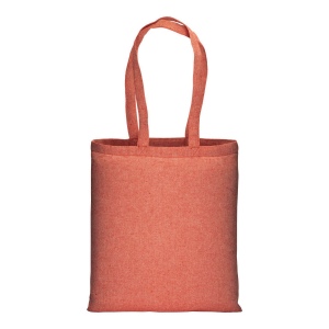 Shopper en coton recyclé  150 g/m, effet mélange, anses longues 34