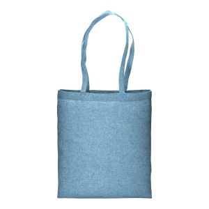 Shopper en coton recyclé  150 g/m, effet mélange, anses longues 18