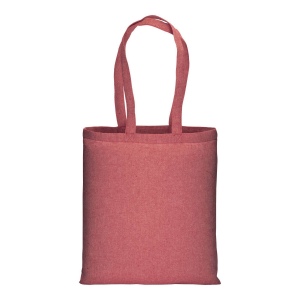 Shopper en coton recyclé  150 g/m, effet mélange, anses longues 20