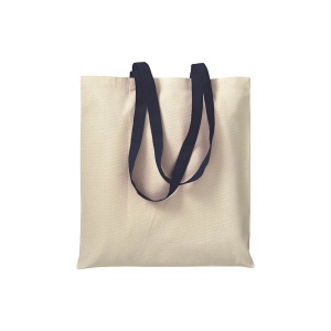 Shopper en coton naturel 220 g/m2, anses longues colorées 18