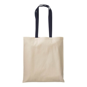 Shopper en coton naturel 220 g/m2, anses longues colorées 19