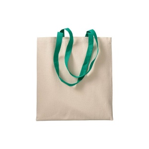 Shopper en coton naturel 220 g/m2, anses longues colorées 21