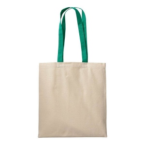 Shopper en coton naturel 220 g/m2, anses longues colorées 22