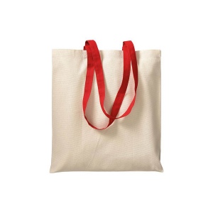 Shopper en coton naturel 220 g/m2, anses longues colorées 24