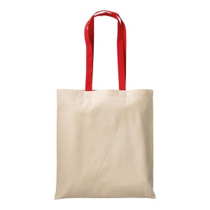Shopper en coton naturel 220 g/m2, anses longues colorées 25