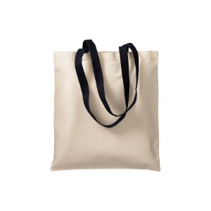 Shopper en coton naturel 220 g/m2, anses longues colorées 27