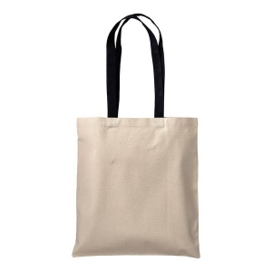 Shopper en coton naturel 220 g/m2, anses longues colorées 28