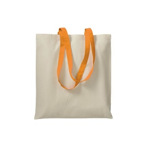 Shopper en coton naturel 220 g/m2, anses longues colorées 12