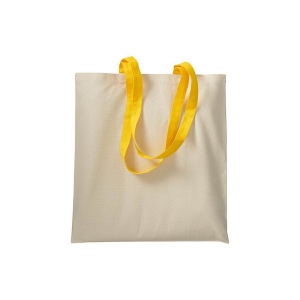 Shopper en coton naturel 220 g/m2, anses longues colorées 15