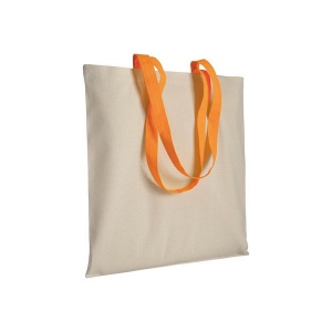 Shopper en coton naturel 220 g/m2, anses longues colorées 3