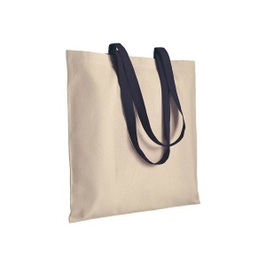 Shopper en coton naturel 220 g/m2, anses longues colorées 5