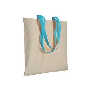 Shopper en coton naturel 220 g/m2, anses longues colorées 2