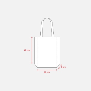 Shopper avec soufflet en coton naturel 220g/m2, anses longues colorées 29