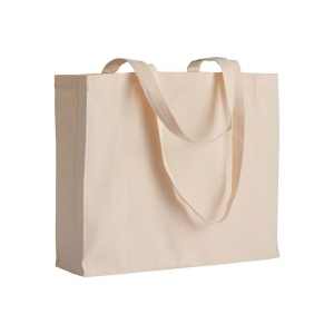 Shopper avec soufflet en coton 200 g/m2, anses longues 2