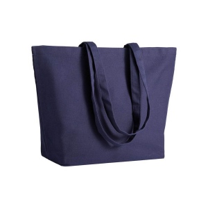 Shopper avec soufflet à la base en coton 280 g/m2, anses longues 2
