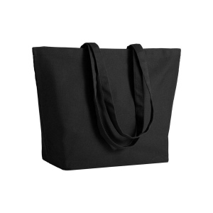 Shopper avec soufflet à la base en coton 280 g/m2, anses longues 3