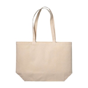 Shopper avec soufflet à la base en coton 280 g/m2, anses longues 3