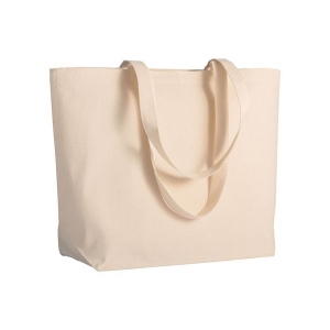 Shopper avec soufflet à la base en coton 280 g/m2, anses longues 2