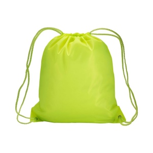 Sac à dos fluo en polyester 210 T avec fermeture réglable à cordon et angles renforcés 12