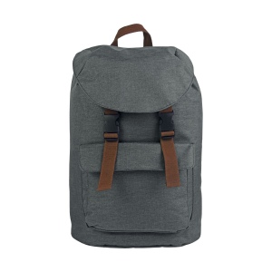Sac à dos en polyester bicolore effet mélangé avec 2 poches. Dos rembourré 5