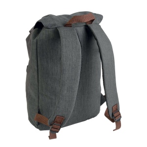 Sac à dos en polyester bicolore effet mélangé avec 2 poches. Dos rembourré 6