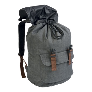 Sac à dos en polyester bicolore effet mélangé avec 2 poches. Dos rembourré 7