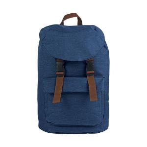 Sac à dos en polyester bicolore effet mélangé avec 2 poches. Dos rembourré 9