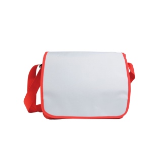 Conférencier en polyester 600D avec bandoulière réglable et rabat blanc 6