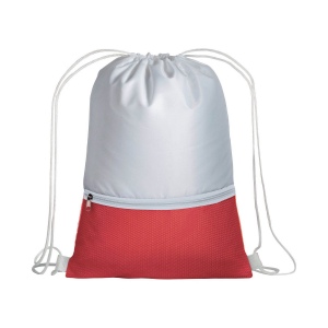 Sac à dos en polyester 210T avec poche zip et fermeture réglable à cordon 12