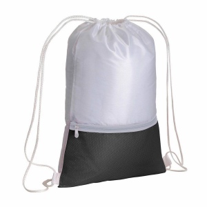Sac à dos en polyester 210T avec poche zip et fermeture réglable à cordon 7