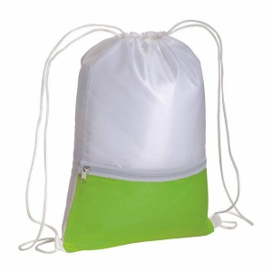 Sac à dos en polyester 210T avec poche zip et fermeture réglable à cordon