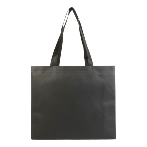 Shopper en TNT laminé, anses longues et soufflet 28