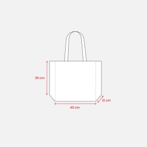 Shopper en TNT laminé, anses longues et soufflet 13