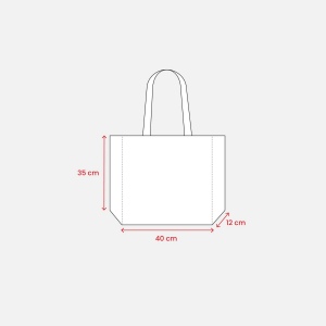 Shopper en TNT laminé, anses longues et soufflet 31