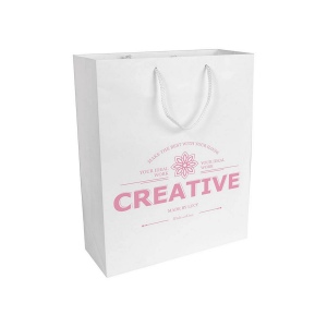 Shopper avec soufflet en papier laminé opaque 157 g/m2 avec renforcement au fond 12