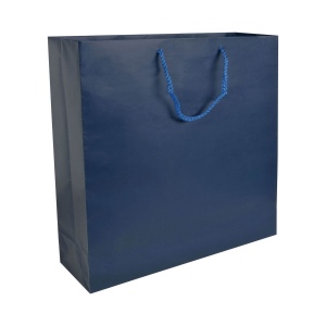 Shopper avec soufflet en papier laminé opaque 157 g/m2 avec renforcement au fond