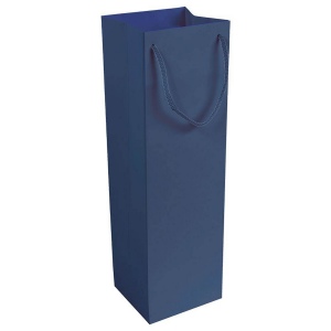 Shopper avec soufflet porte-bouteille en papier laminé opaque 157 g/m2 avec renforcement
