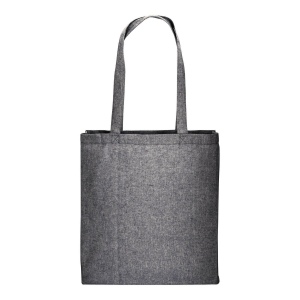 Shopper avec soufflet en coton recyclé 150 g/m  effet mélange, anses longues 27