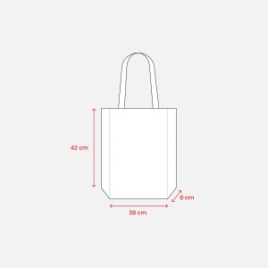 Shopper avec soufflet en coton recyclé 150 g/m  effet mélange, anses longues 32