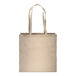 Shopper avec soufflet en coton recyclé 150 g/m  effet mélange, anses longues 15