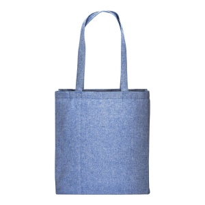 Shopper avec soufflet en coton recyclé 150 g/m  effet mélange, anses longues 21